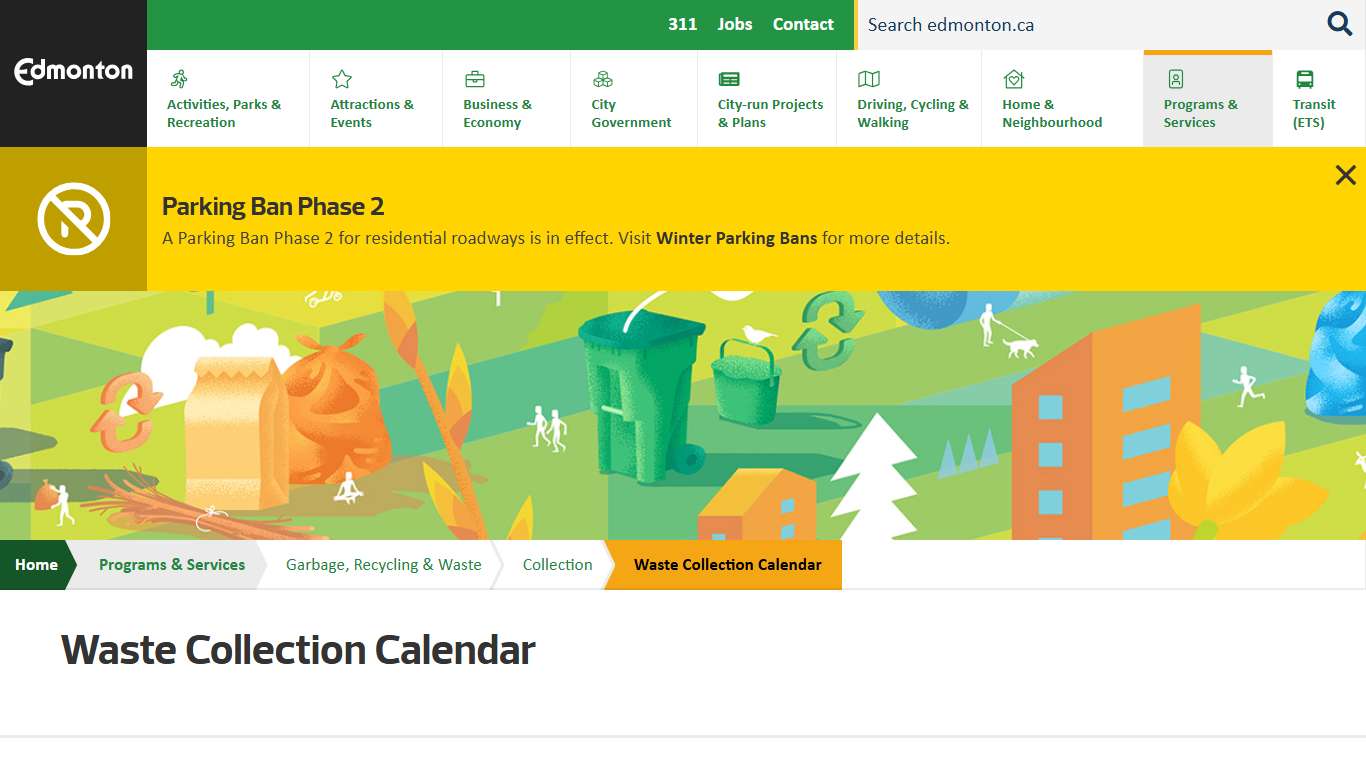 Waste Collection Calendar | City of Edmonton